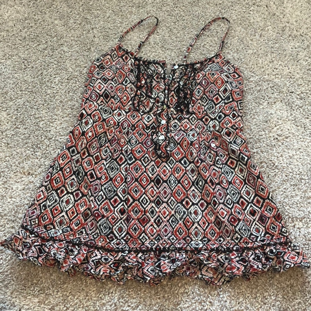🌺 Apt 9 Women’s Size M Tank Top Red/Black/White - Picture 2 of 8